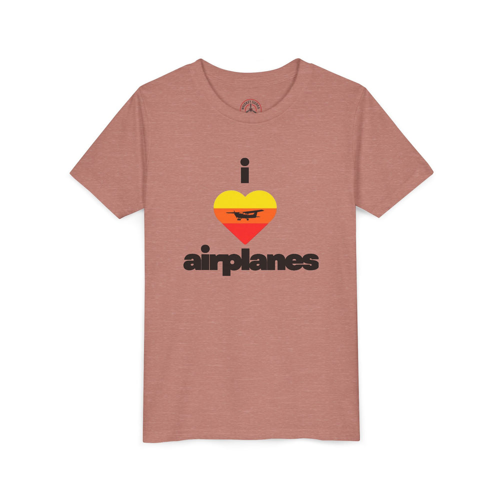 I Love Airplanes Youth T-Shirt