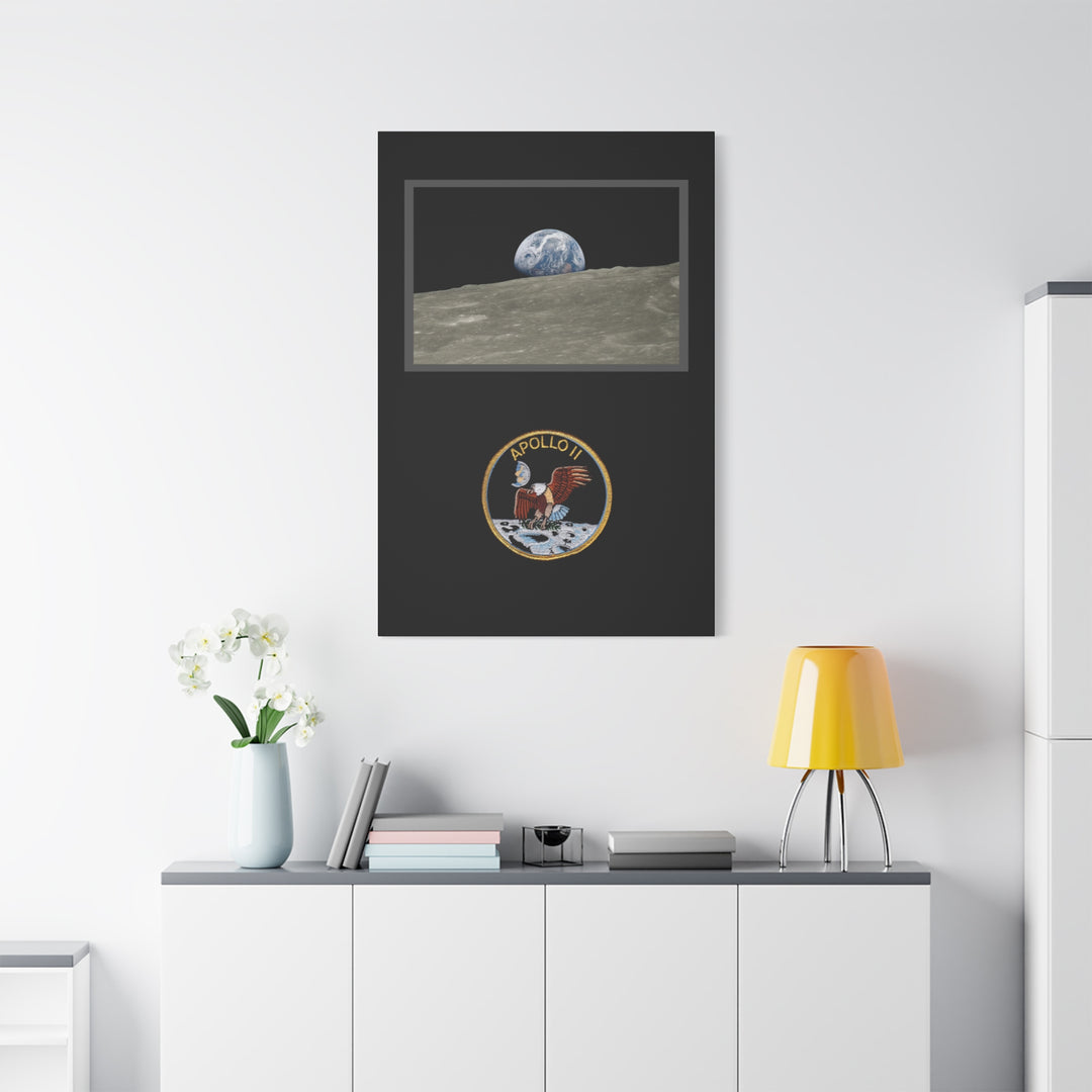 Apollo 11 Earthrise– Aviation Canvas Wall Art | Pilot & Airport Artwork