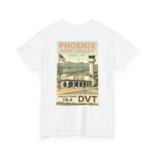 Phoenix Deer Valley Airport Aviation Graphic T-Shirt – Retro Poster