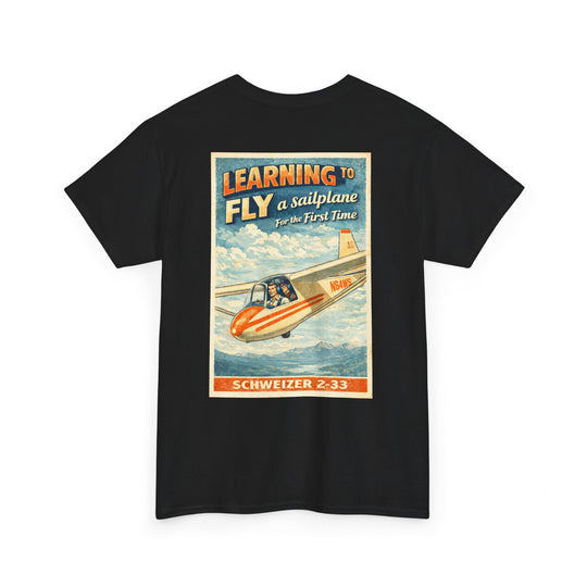 Vintage Aviation Graphic T-Shirt – “Learning to Fly” Sailplane