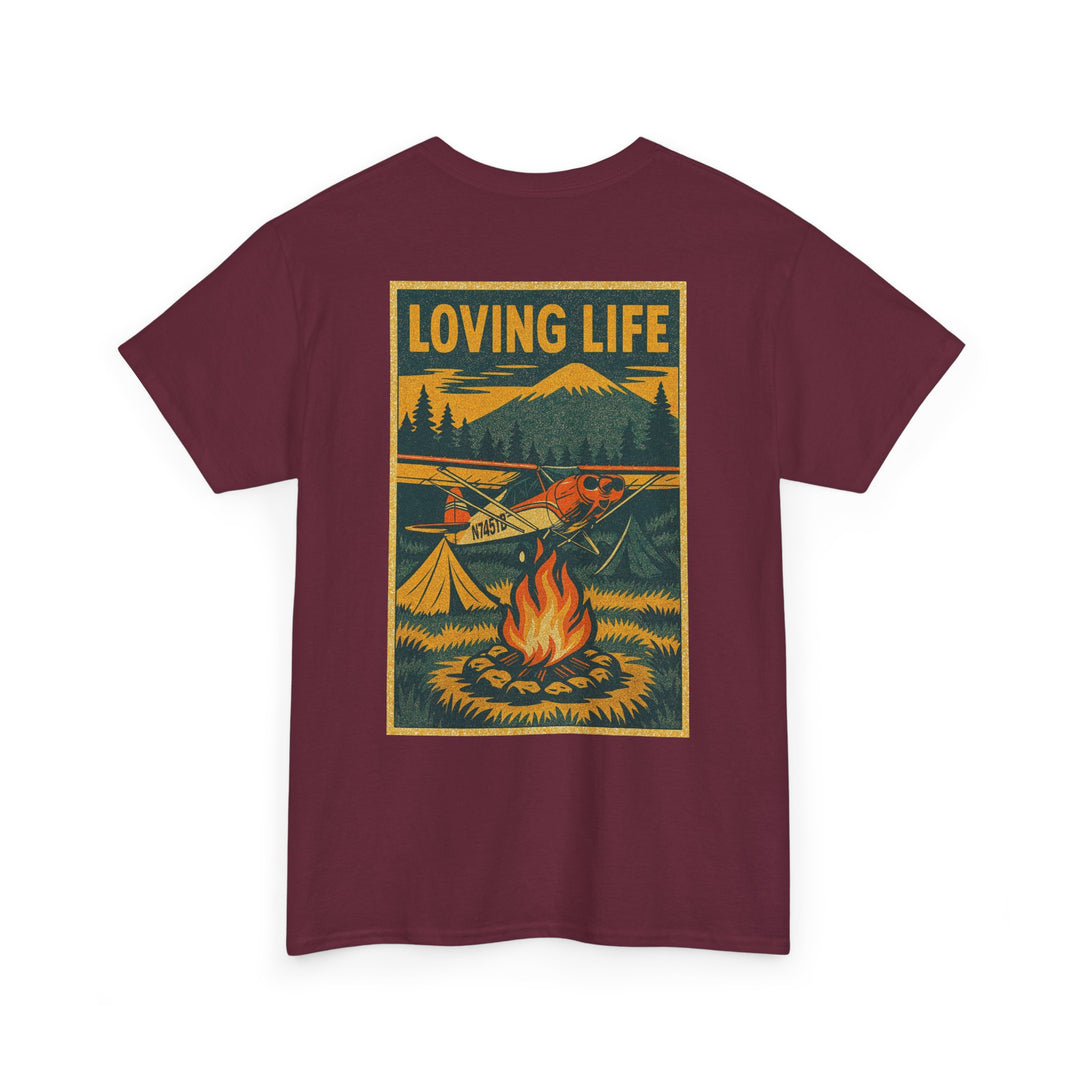 Loving Life Camping Aviation Graphic T-Shirt