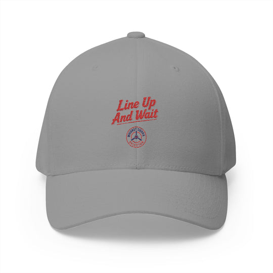 ‘Line Up And Wait’ – Embroidered Baseball Cap