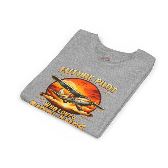 Future Pilot Who Loves Airplanes Youth T-Shirt