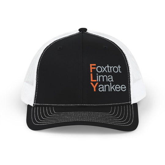Foxtrot Lima Yankee Embroidered Trucker Cap — Aviation Phonetic Hat