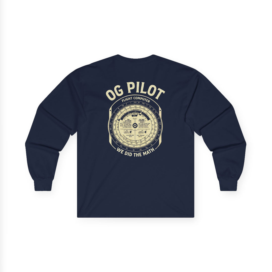 OG Pilot Vintage Flight Computer Aviation Long Sleeve T-Shirt