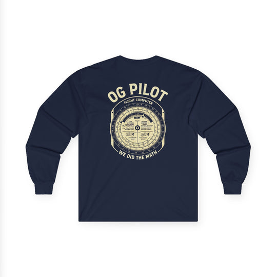 OG Pilot Vintage Flight Computer Aviation Long Sleeve T-Shirt