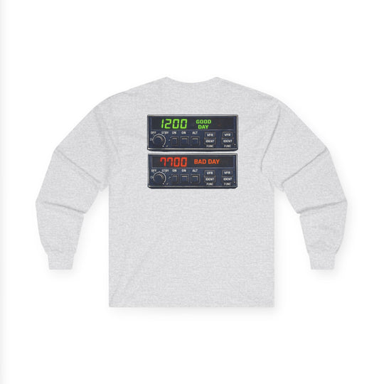 Transponder Aviation Long Sleeve T-Shirt – 1200 Good Day / 7700 Bad Day