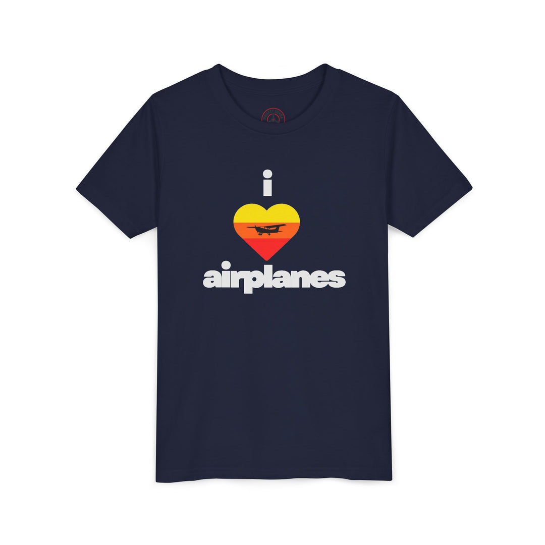 I Love Airplanes Youth T-Shirt