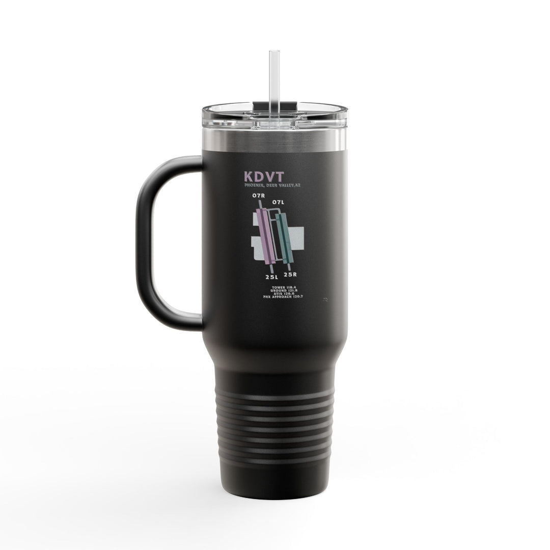 Deer Valley Airport Runways KDVT – 40oz Stainless Steel Aviation Tumbler
