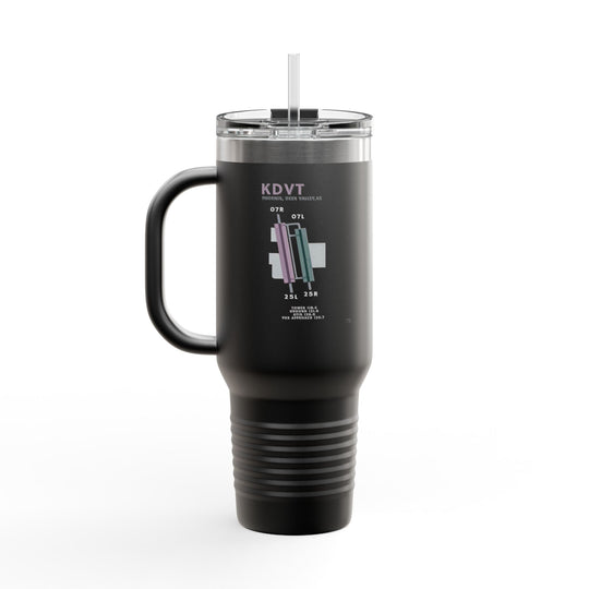 Deer Valley Airport Runways KDVT – 40oz Stainless Steel Aviation Tumbler