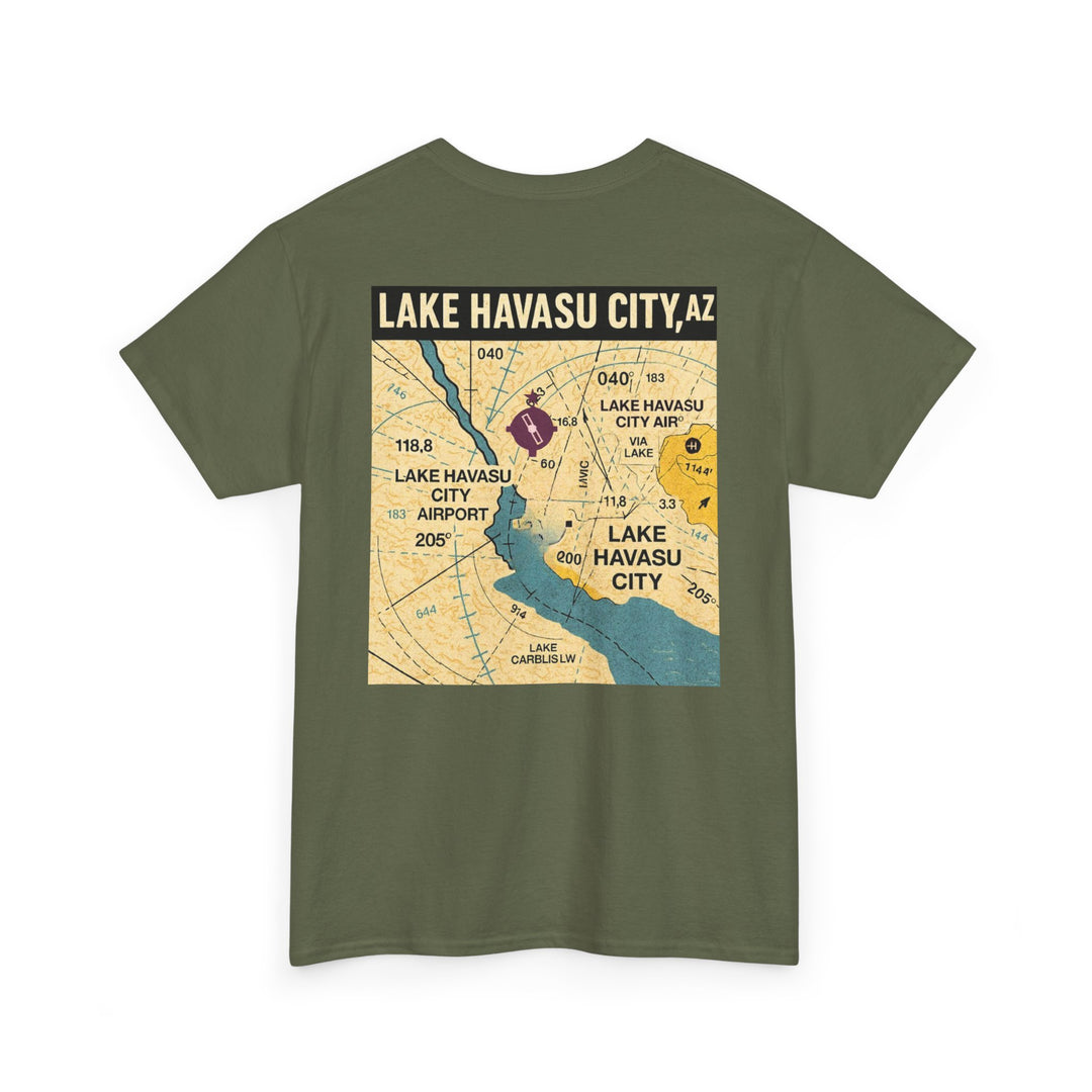 Lake Havasu City KHII Vintage Aviation Map Graphic T-Shirt