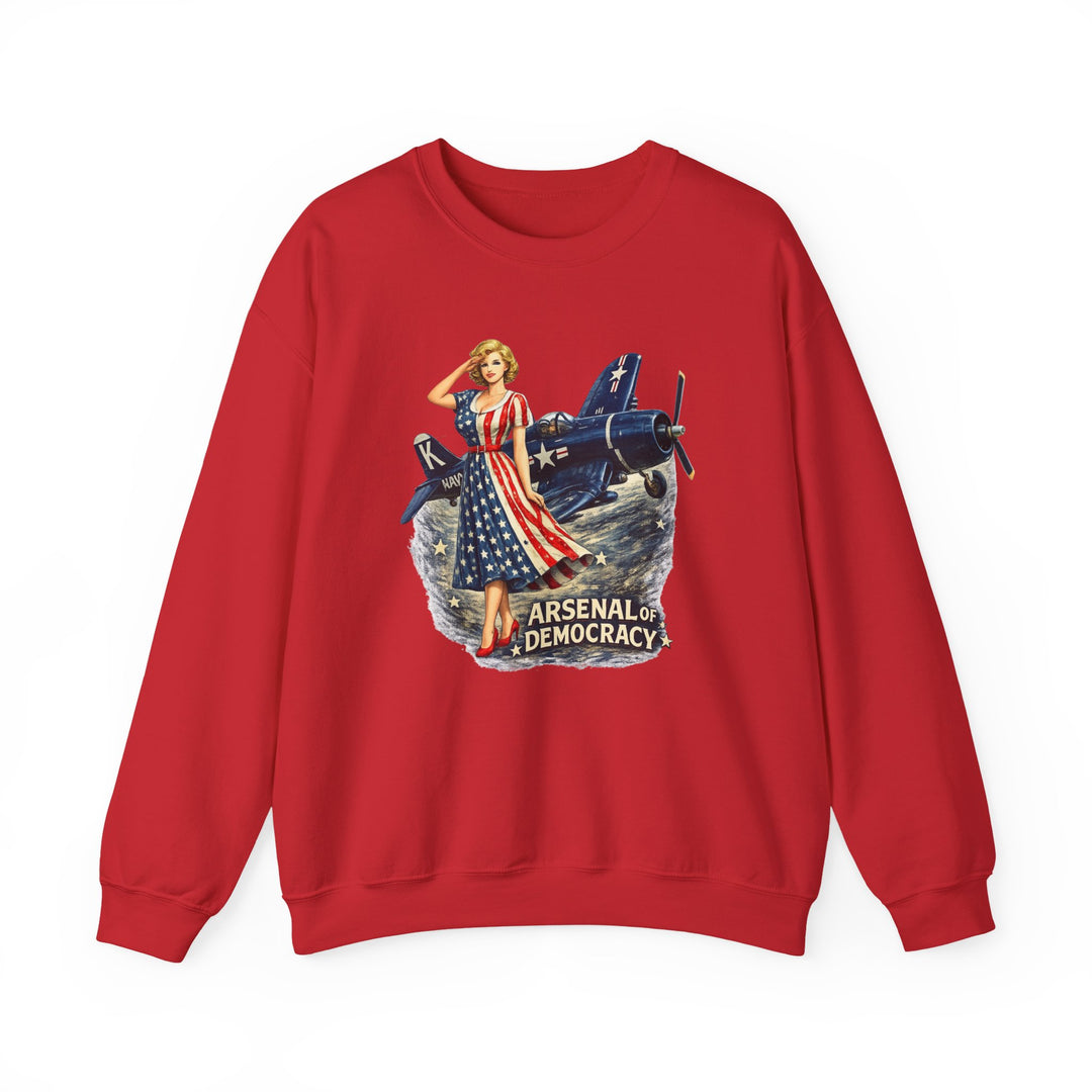 Arsenal of Democracy Vintage Pin-Up Plane- Sweatshirt