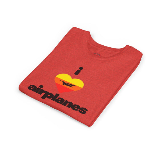 I Love Airplanes Youth T-Shirt