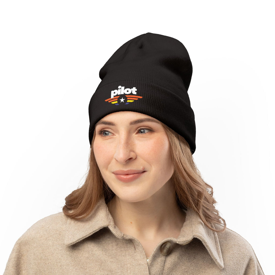 Pilot Embroidered Pilot Beanie - Vintage Wings Aviation Hat