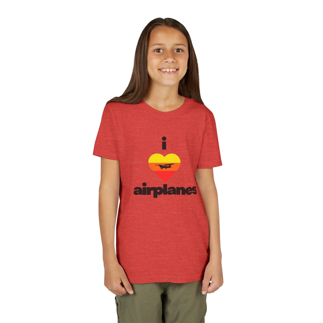 I Love Airplanes Youth T-Shirt