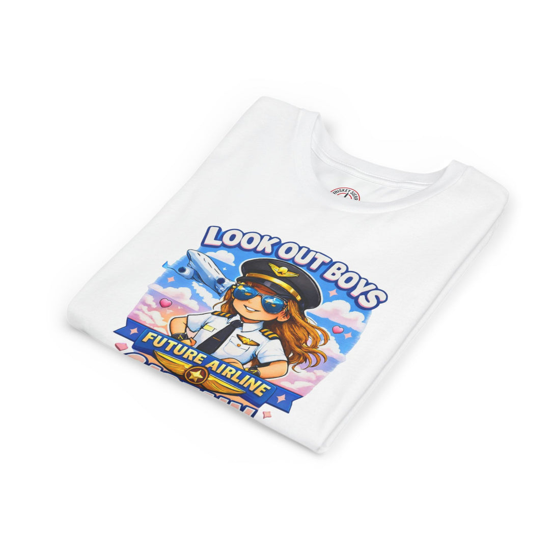 Future Airline Captain Youth T-Shirt – “Look Out Boys”
