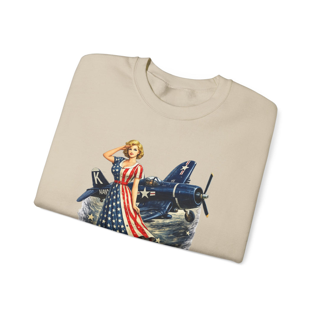 Arsenal of Democracy Vintage Pin-Up Plane- Sweatshirt