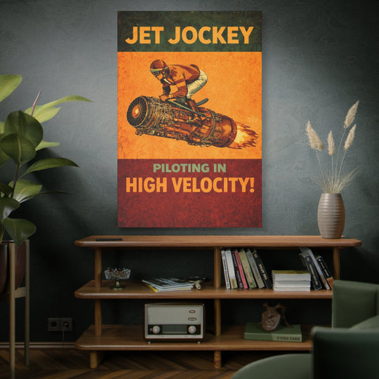 Jet Jockey “Piloting in High Velocity!”– Aviation Canvas Wall Art | Pilot & Airport Artwork