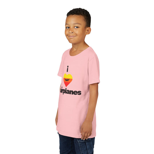 I Love Airplanes Youth T-Shirt