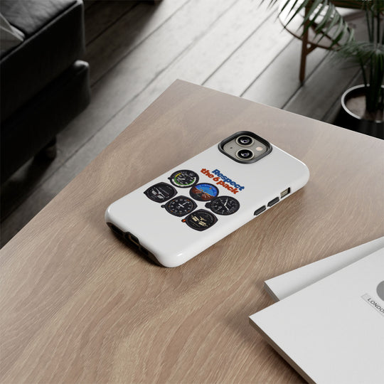Respect Aviation Phone Case — Pilot Instrument Panel Design