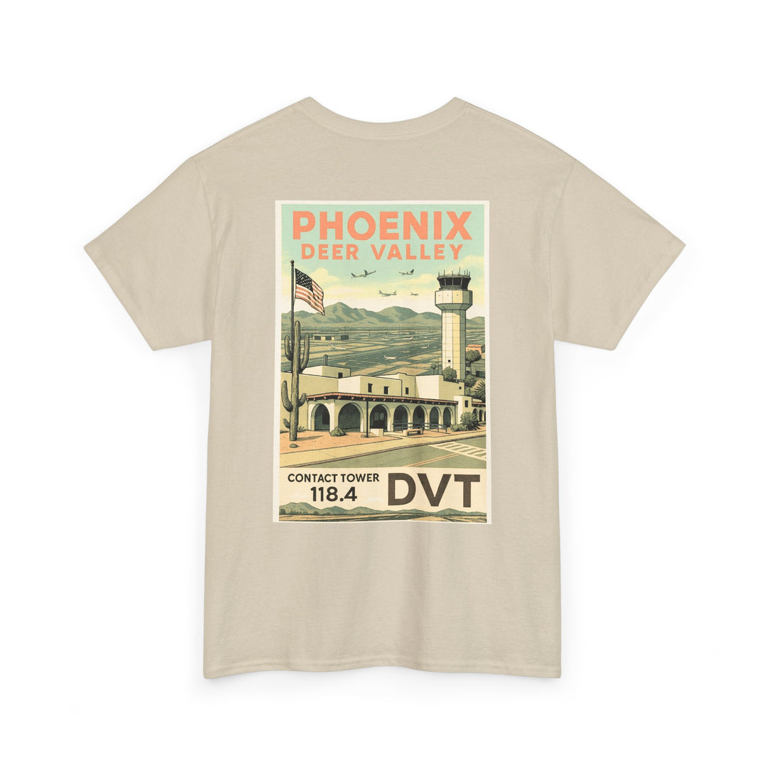 Phoenix Deer Valley Airport Aviation Graphic T-Shirt – Retro Poster