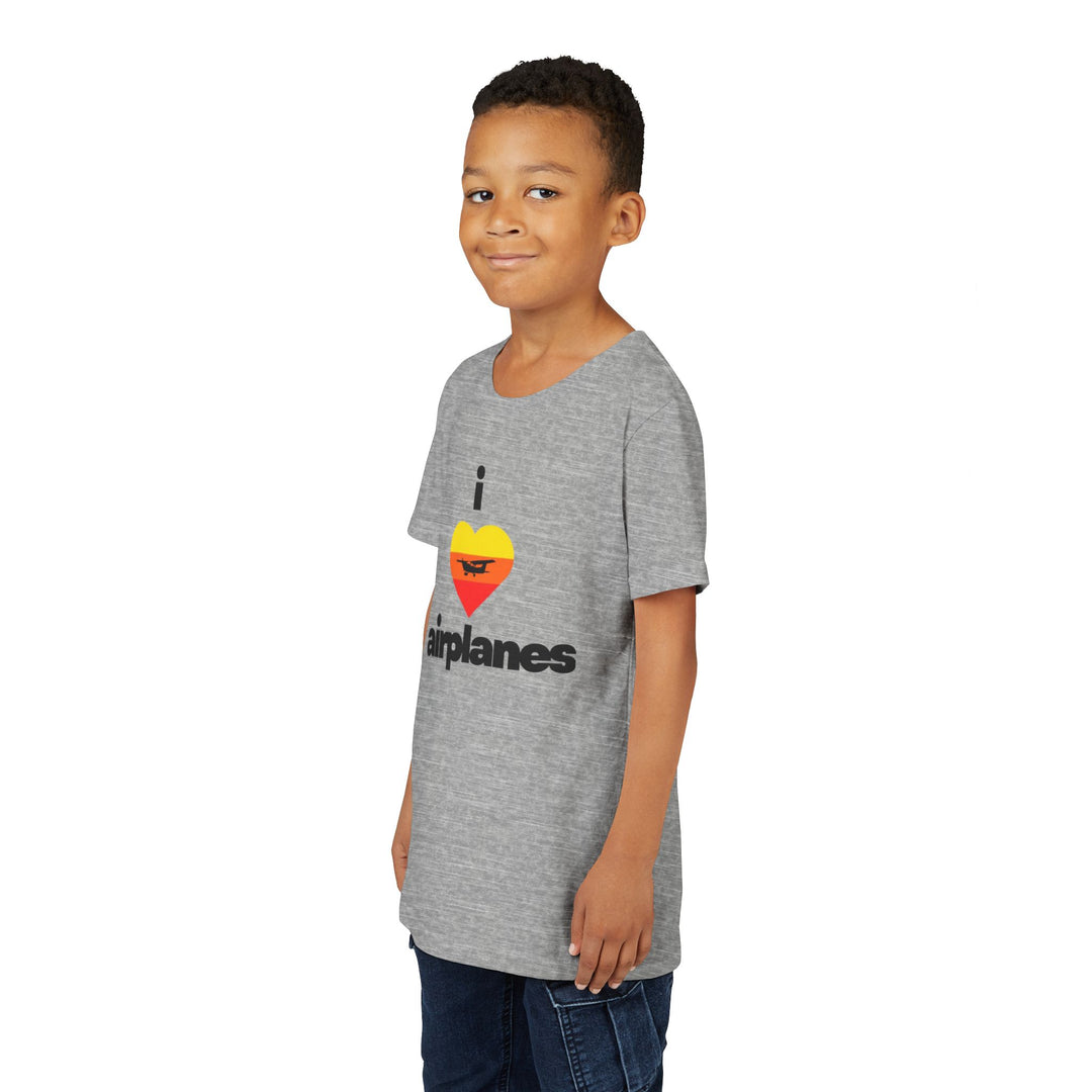 I Love Airplanes Youth T-Shirt