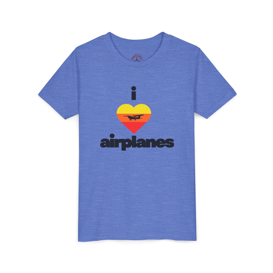I Love Airplanes Youth T-Shirt