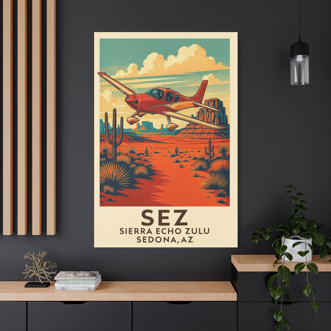 Sedona Desert SEZ – Aviation Canvas Wall Art | Pilot & Airport Artwork