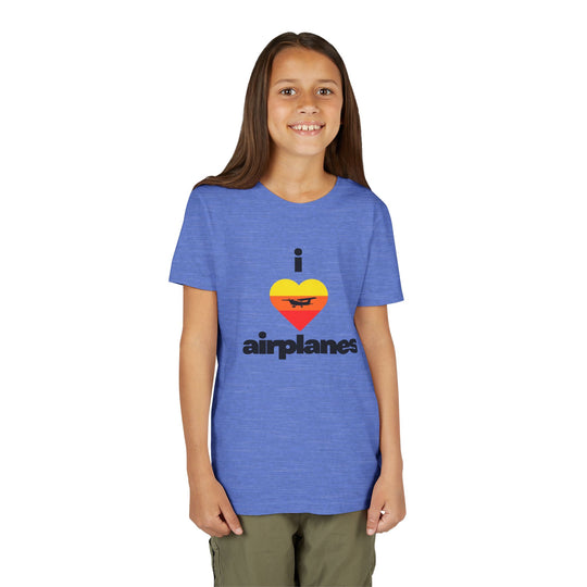 I Love Airplanes Youth T-Shirt
