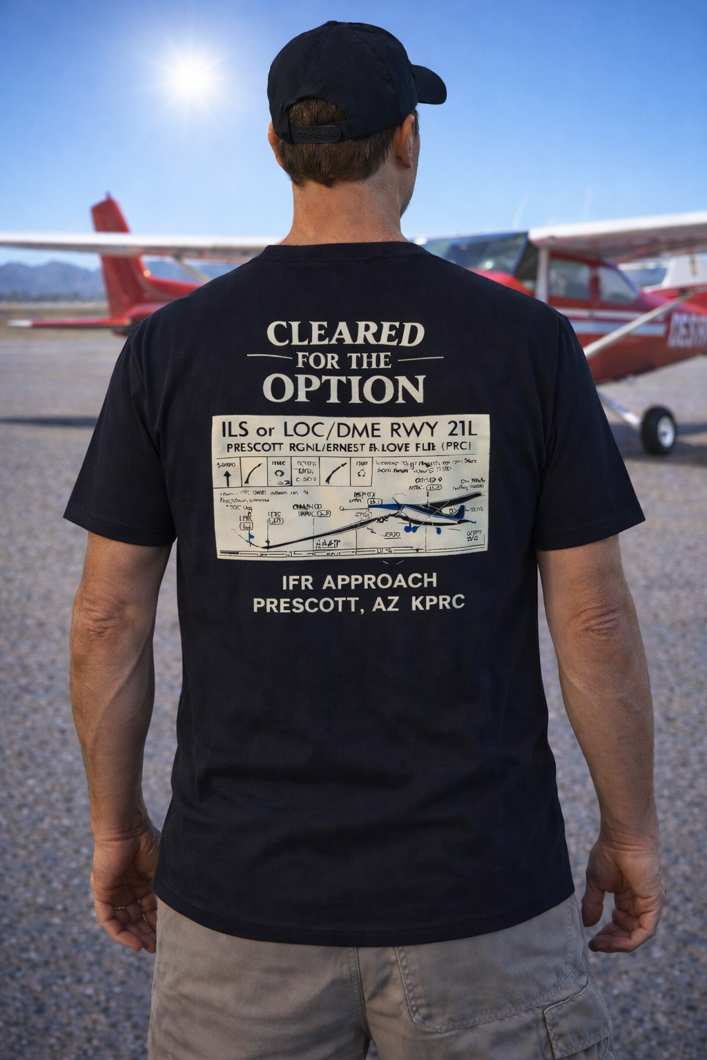 Cleared for the Option Aviation Graphic T-Shirt – KPRC IFR Approach