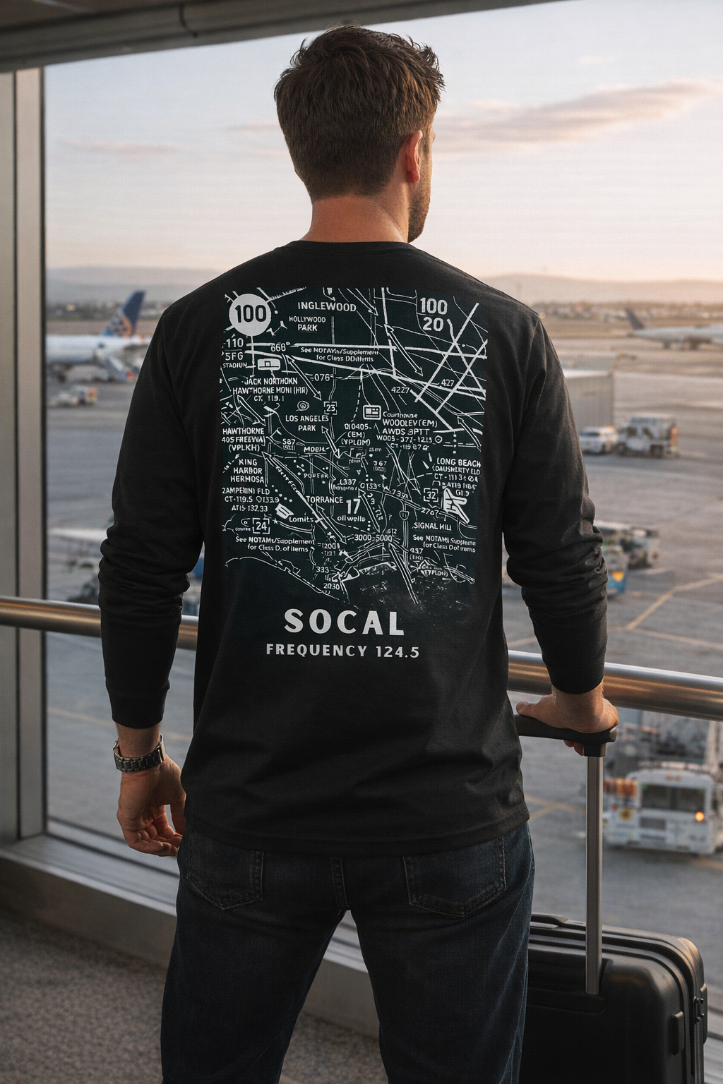 SoCal Airspace Aviation Long Sleeve T-Shirt – Sectional Map