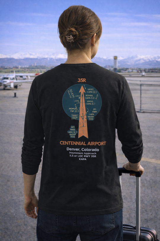 Centennial Airport Aviation Long Sleeve T-Shirt – Airfield Diagram