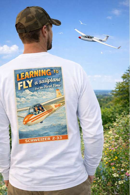 Vintage Aviation Long Sleeve T-Shirt – Sailplanes “Learning to Fly”