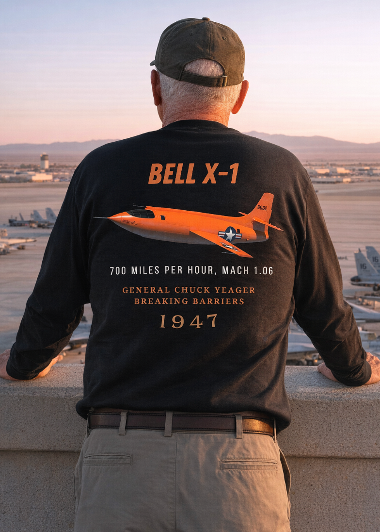 Bell X-1 Experimental Aircraft Aviation Long Sleeve T-Shirt – Breaking the Sound Barrier