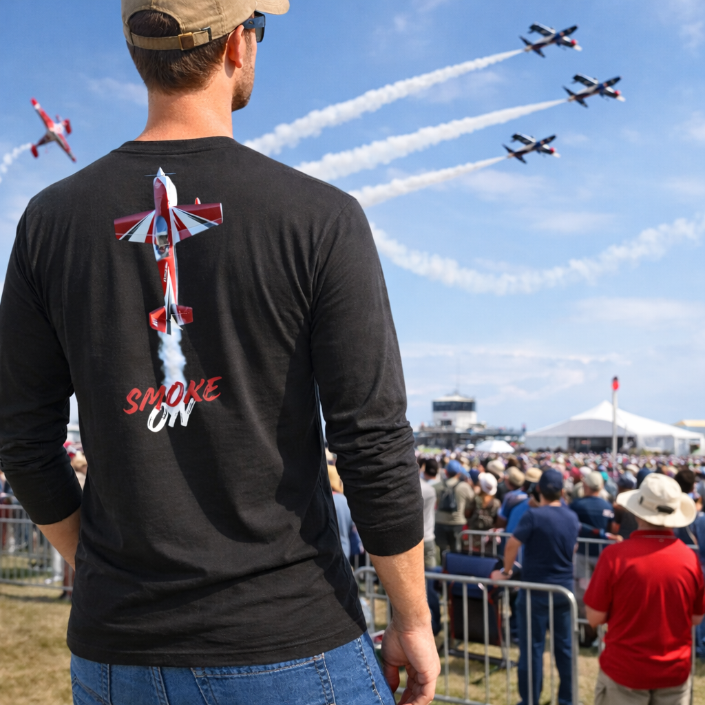 Aerobatic Aviation Long Sleeve T-Shirt – Smoke On