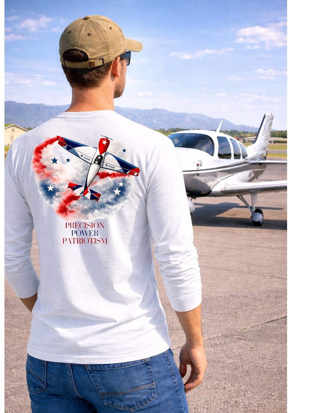 Patriotic Airshow Aviation Long Sleeve T-Shirt – Precision Power Patriotism
