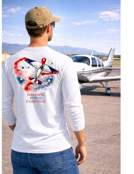 Patriotic Airshow Aviation Long Sleeve T-Shirt – Precision Power Patriotism
