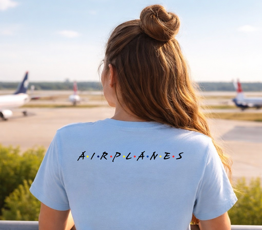 Airplanes Minimalist Aviation Graphic T-Shirt