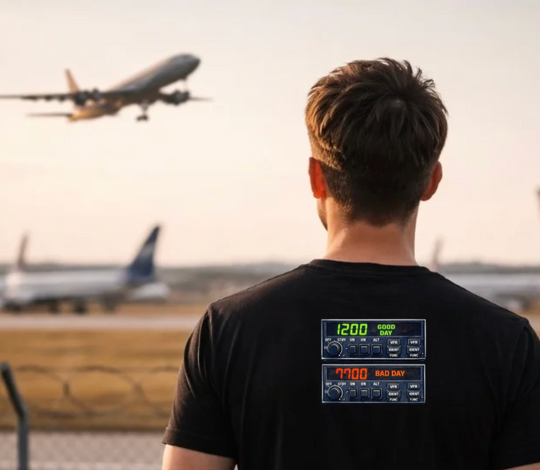 Transponder Aviation Graphic T-Shirt – 1200 Good Day / 7700 Bad Day