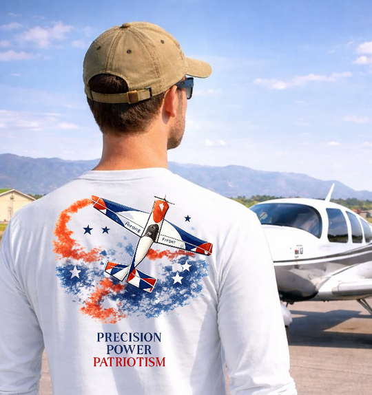 Patriotic Airshow Aviation Graphic T-Shirt – Precision Power Patriotism