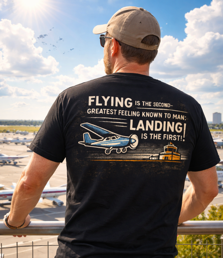 Flying Is the Second-Greatest Feeling Aviation Graphic T-Shirt