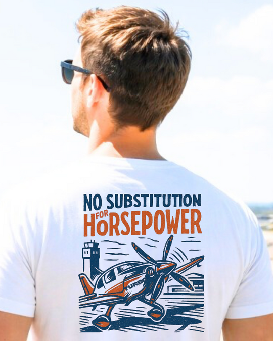 No Substitution for Horsepower Aviation Graphic T-Shirt