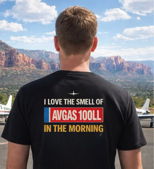I Love the Smell of Avgas 100LL – Aviation Graphic Tee