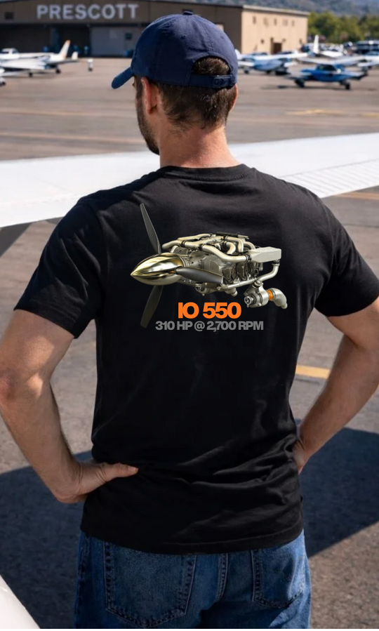 Aircraft Horsepower Engine Diagram (IO-550) – Graphic Tee
