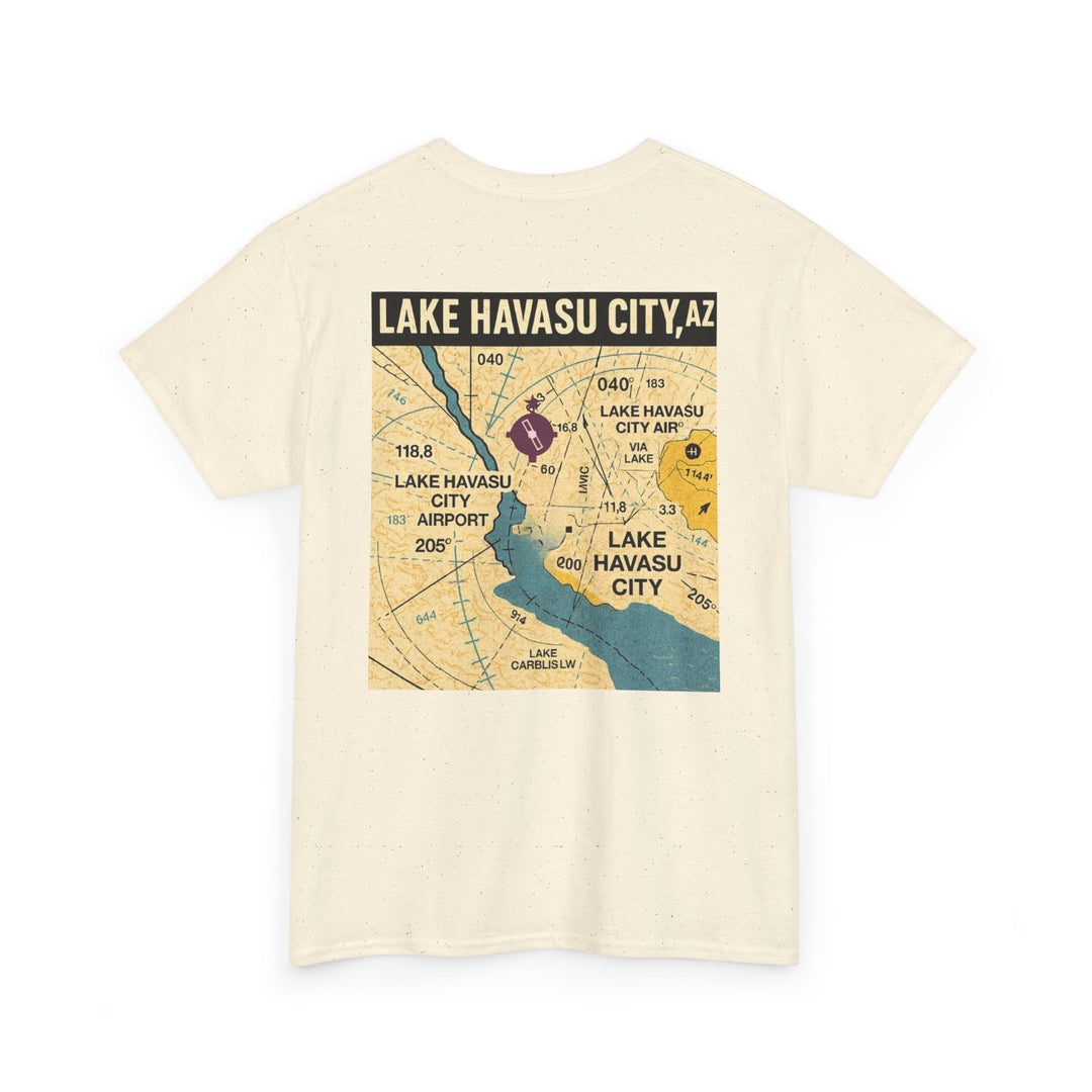 Lake Havasu City KHII Vintage Aviation Map Graphic T-Shirt