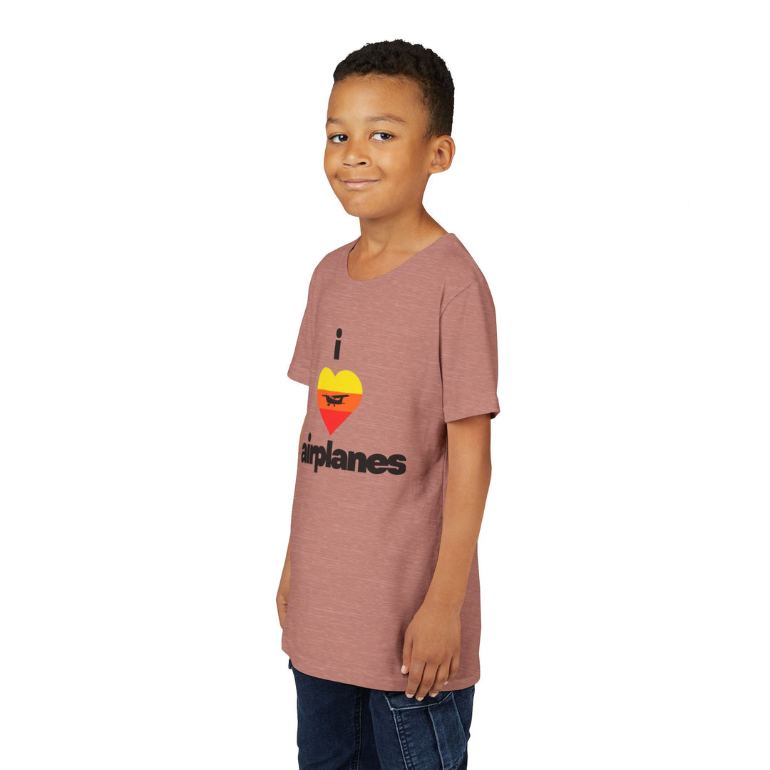 I Love Airplanes Youth T-Shirt