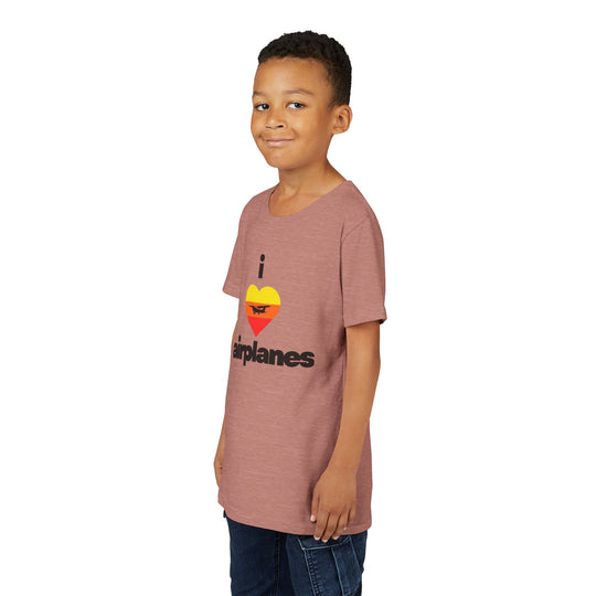 I Love Airplanes Youth T-Shirt