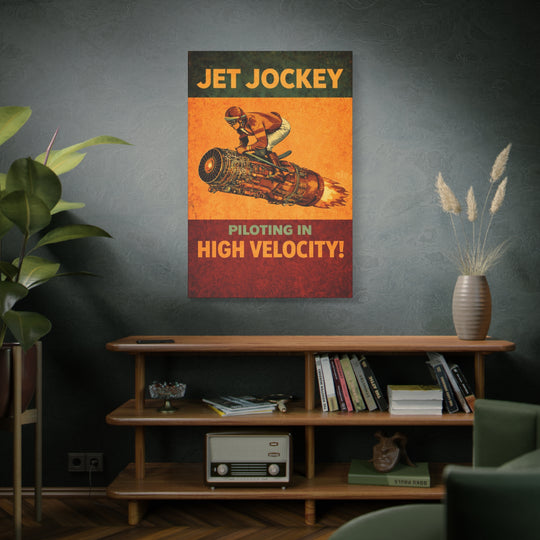 Jet Jockey “Piloting in High Velocity!”– Aviation Canvas Wall Art | Pilot & Airport Artwork