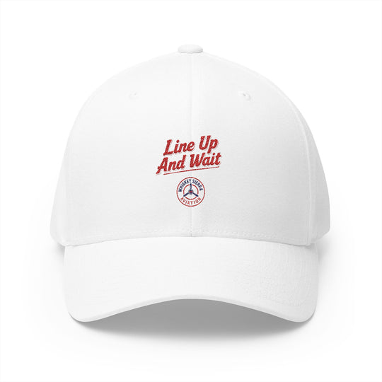 ‘Line Up And Wait’ – Embroidered Baseball Cap