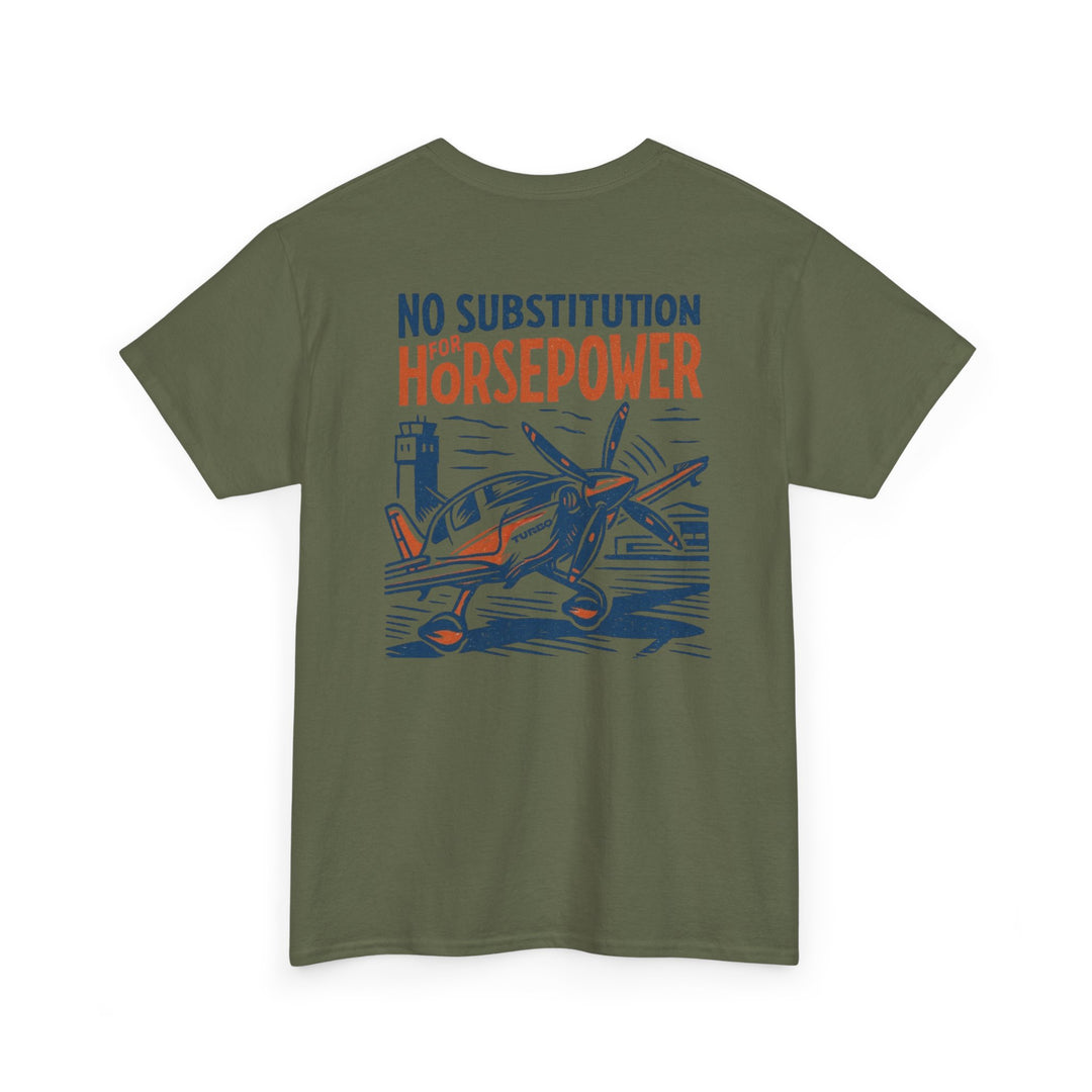 No Substitution for Horsepower Aviation Graphic T-Shirt